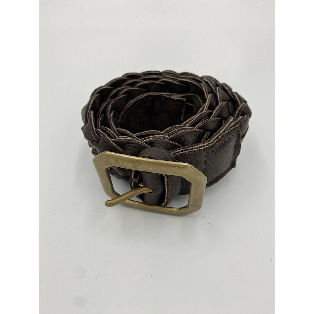 Jack Rabbit Women's Vtg Leather Woven Pattern Brown‎ Belt